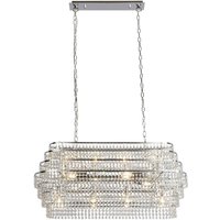 12 Light Pendant With Hanging Crystal - Chrome