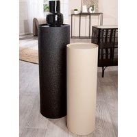 Aurora Metal Set Of 2 Cylindrical Pillar In Black And Cream