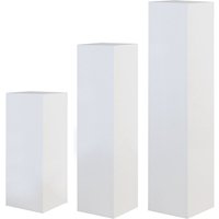 Carolina Fiberglass Set Of 3 Decorative Pillar In White