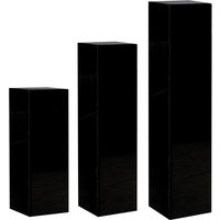 Carolina Fiberglass Set Of 3 Decorative Pillar In Black