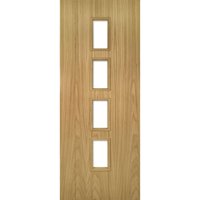 Deanta Galway Unfinished Oak Glazed Fire Door 30m 1981mm x 838mm x 45mm