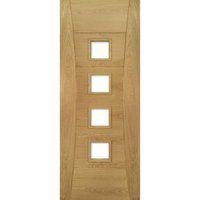 Deanta Pamplona Prefinished Oak Glazed Fire Door 30m 1981mm x 838mm x 45mm