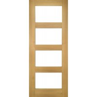Deanta Coventry Prefinished Oak Glazed Fire Door 30m 1981mm x 686mm x 45mm