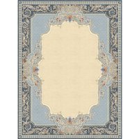 AUBUSSON TAPISSERIE FLORAL BLUE