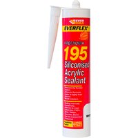 Everbuild 195 Siliconised Acrylic is a high quality white sealant 300ml