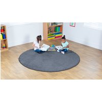 Luxury Super Soft Circular Classroom Carpet - Grey