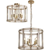 Vestal 48cm Round Drum Pendant/Semi Ceiling, 5 Light E27, French Gold