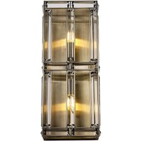 Vestal Rectangular Wall Light, 2 Light E14, Antique Brass