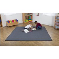 Luxury Super Soft Square Classroom Carpet - Grey