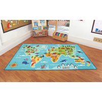 Animals and Places of the World Classroom Carpet