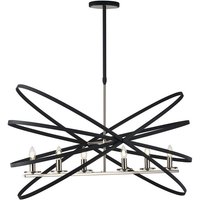 Whitehall Adjustable Rings Pendant Oval, 6 x E14, Satin Nickel/Anthracite