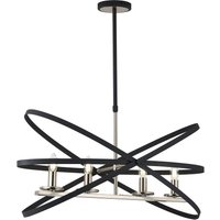 Whitehall Adjustable Rings Pendant, 4 x E14, Satin Nickel/Anthracite