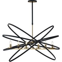 Whitehall Adjustable Rings Pendant Oval, 6 x E14, Gold/Black