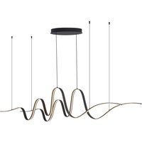 Albany Double Wave Pendant, 1 x 65W LED, Triac Dimmable, 3000K, 3600lm, Dark Grey