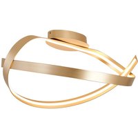 Albany Loop Semi Flush Ceiling Light, 1 x 34W LED, Triac Dimmable, 3000K, 1900lm, Gold