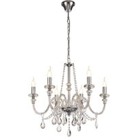Allegany Ceiling Pendant, 6 Light E14, Polished Chrome, Clear Glass, Crystal, (ITEM REQUIRES CONSTRUCTION, CONNECTION)