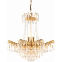 Adagio 9 Light Chandelier Glass Beads & Gold Finish, E14