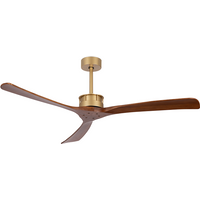 Zambelis Ceiling Fan Gold-Solid Walnut Wood Blades