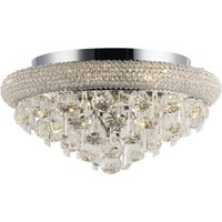 Alexandra Flush Ceiling 6 Light Polished Chrome, Crystal