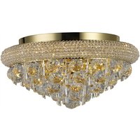 Alexandra Flush Ceiling 6 Light French Gold, Crystal