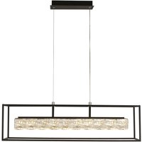 Elevator LED Crystal Glass Pendant Light In Matt Black