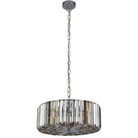 Chapeau 5 Light Crystal Glass Pendant Flush Light In Chrome