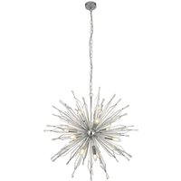 Starburst 10 Light Glass Ceiling Pendant Light In Chrome