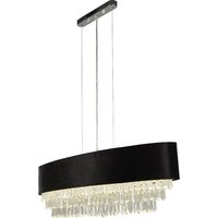 Glamour 8 Light Clear Crystal Pendant Light In Black Velvet