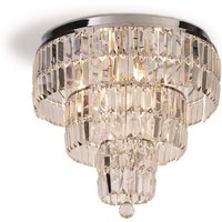 Empire 6 Light Clear Crystal Flush Light In Chrome