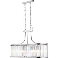 Victoria 5 Light Crystal Oval Pendant Light In Chrome
