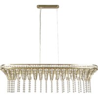 Gemma 8 Light Clear Crystal Bar Pendant Light In Satin Brass