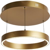 Layla Small Round Opal Acrylic Pendant Light In Matt Gold