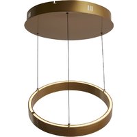 Layla Large Round Opal Acrylic Pendant Light In Matt Gold