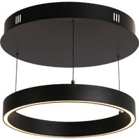 Layla Small Round Opal Acrylic Pendant Light In Black