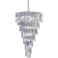 Sigma 9 Lamp Chrome Spiral Ceiling Light With Acrylic Prisms