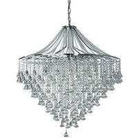 Dorchester 7 Lamp Chrome Ceiling Light With Crystal Buttons
