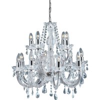 Marie Therese 12 Lamp Chrome Crystal Chandelier Ceiling Light