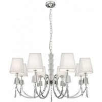 Portico Chrome 8 Light Fitting With Crystal Drops