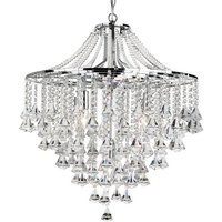 Dorchester 5 Lamp Chrome Ceiling Light With Crystal Buttons