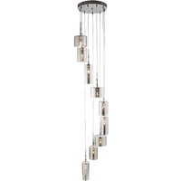 Linen Chrome Multi Drop Pendant Light