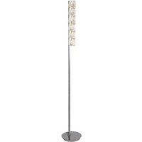 Remy LED Tube Bar Floor Lamp In Chrome With Clear Crystal Trim