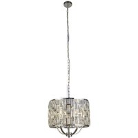 Bijou Wall Hung 5 Pendant Light In Chrome With Crystal Glass