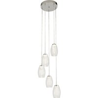 Cyclone Multi Drop 5 Pendant Light In Chrome With Clear Glass