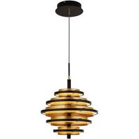 Hive Wall Hung 5 LED Pendant Light In Black And Gold Leaf