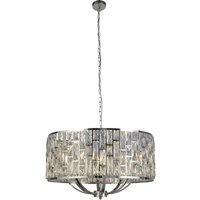 Bijou Wall Hung 8 Pendant Light In Chrome With Crystal Glass