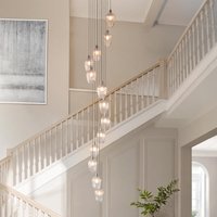 Allston 13 Light Glass Pendant Ceiling Light In Polished Nickel