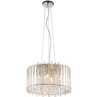 Hanna 5 Lights Clear Crystals Pendant Light In Polished Chrome