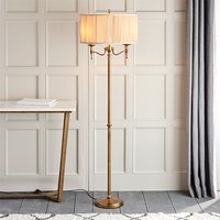 Stanford Floor Lamp In Antique Brass With Beige Shade