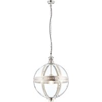 Vienna 410mm Clear Glass Pendant Light In Bright Nickel