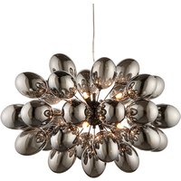 Infinity 8 Lights Electro Glass Pendant Light In Black Chrome